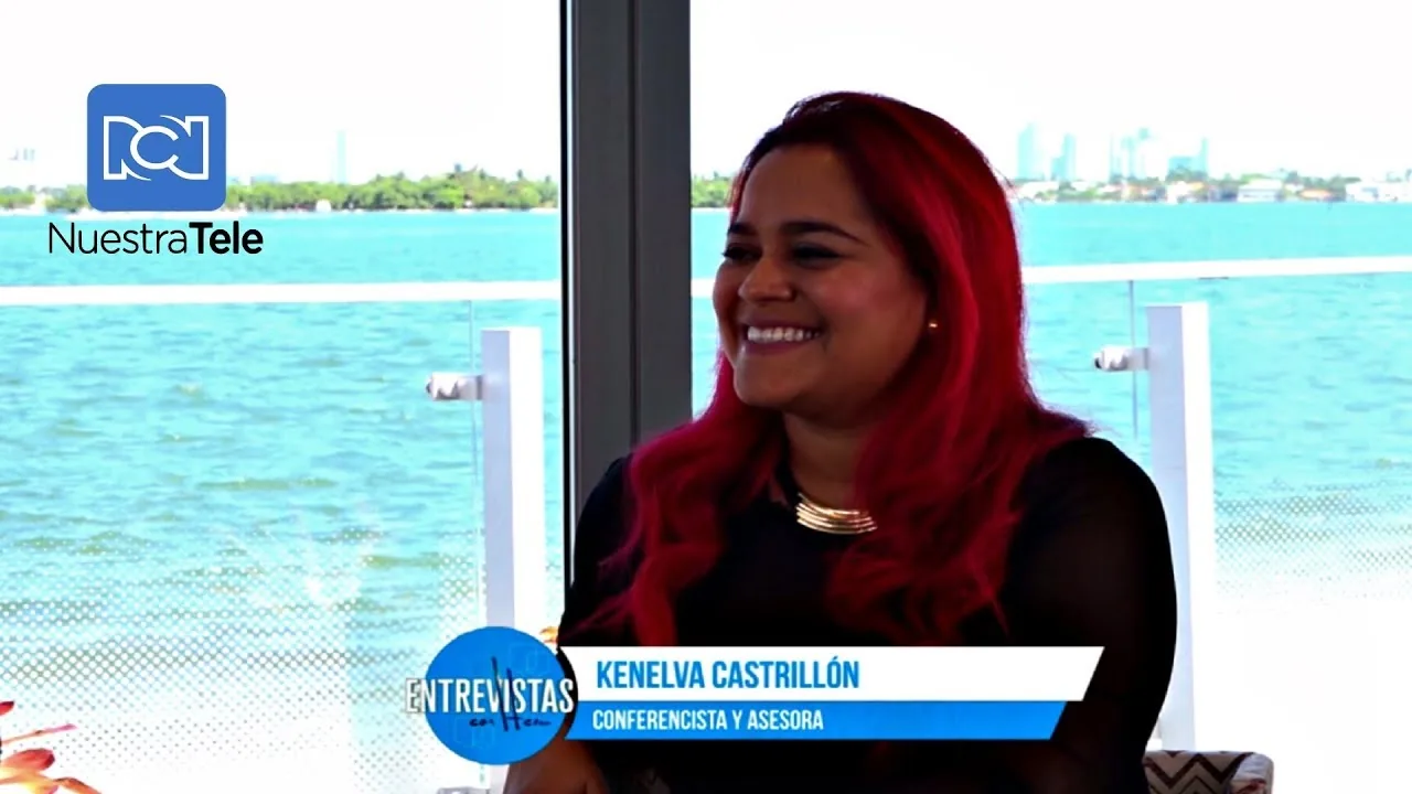 Kenelva Castrillón during the interview on Nuestra Tele Internacional